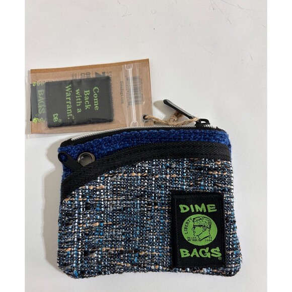 NWT DIME BAGS Zipline Hemp Pouch W Clip, 5” Midnight Blue 2 Pocket - Picture 9 of 9